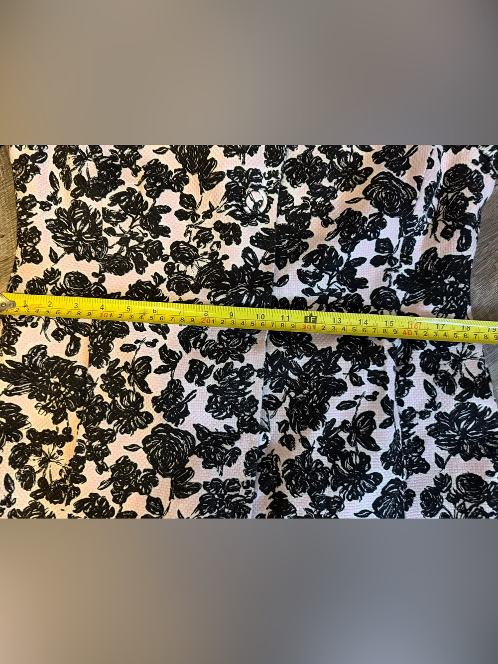 LOFT Black Floral Jacquard Pink-Base Coat - Picture 8 of 9